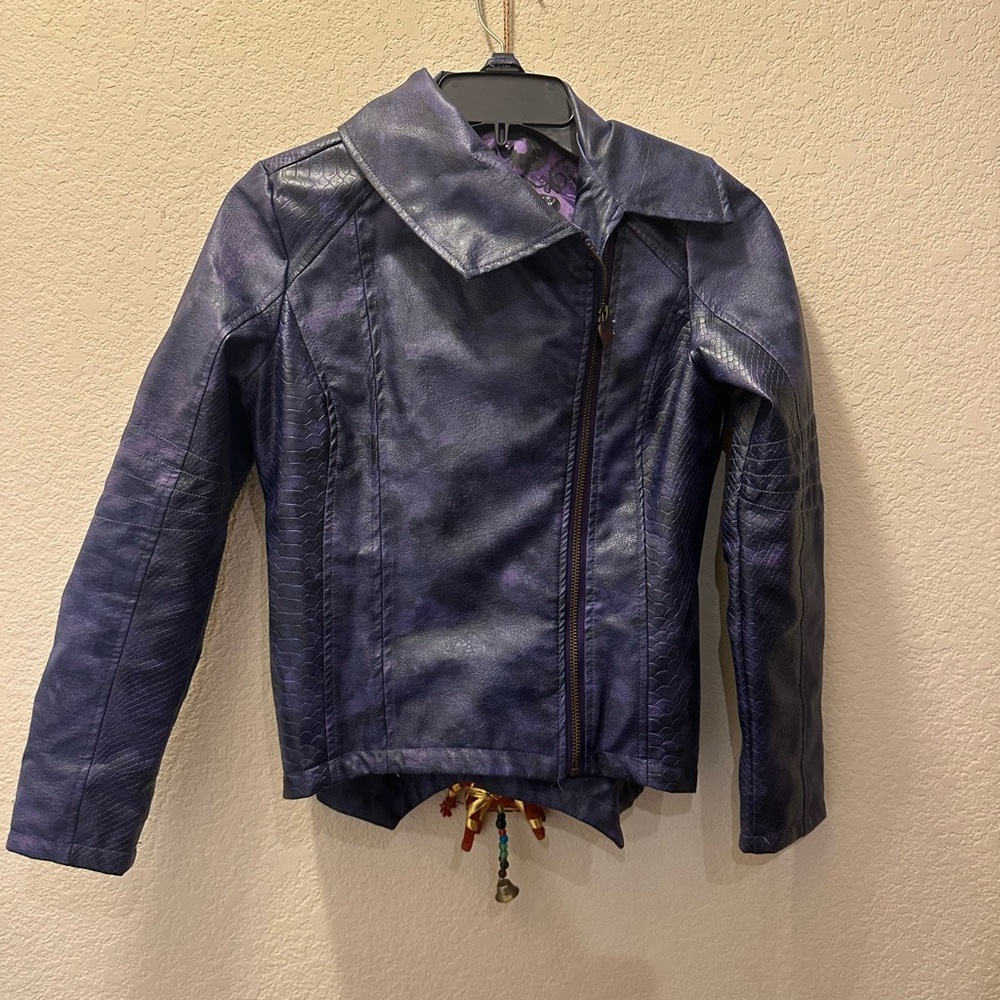 Disney Mal’s Descendants Purple and Black  Faux Snake/Leather Jacket